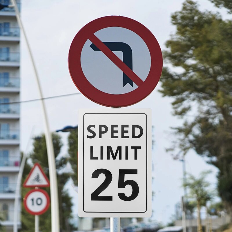 Ograniczenia prędkości 25 Mph Znak spowalniający Znak drogowy 18 x 12 cali Odblaskowe znaki uliczne 25 na zewnątrz