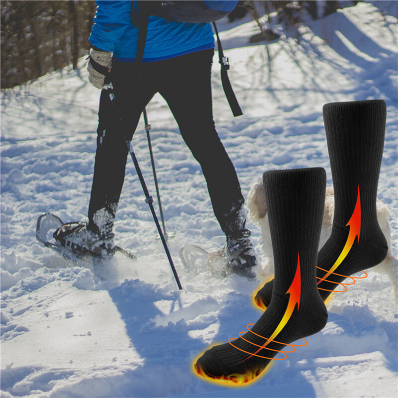 Aquecimento elétrico meias térmicas para homens, Meias laváveis para equitação, ciclismo, esqui