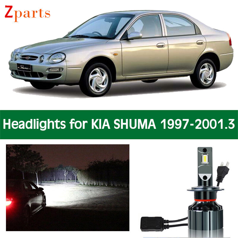 Bombilla LED para faro delantero de coche, luz Canbus de haz bajo y alto, accesorios de iluminación para Kia Shuma, 1997, 1998, 1999, 2000, 2001