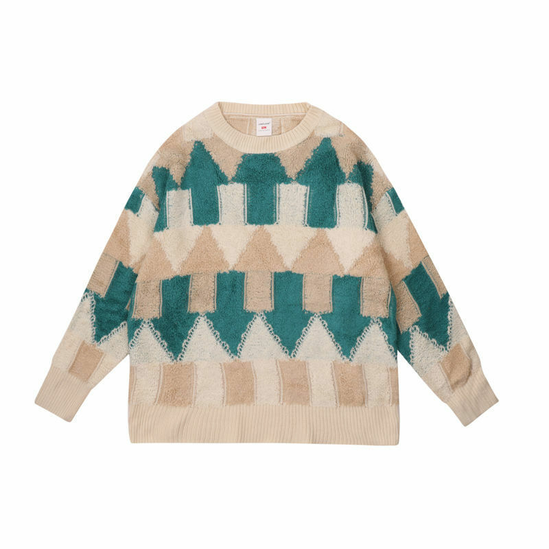 Suéter de cuello redondo vintage para hombre, ropa de punto suelta de estilo perezoso, versión coreana, tendencia de invierno, 2023ins