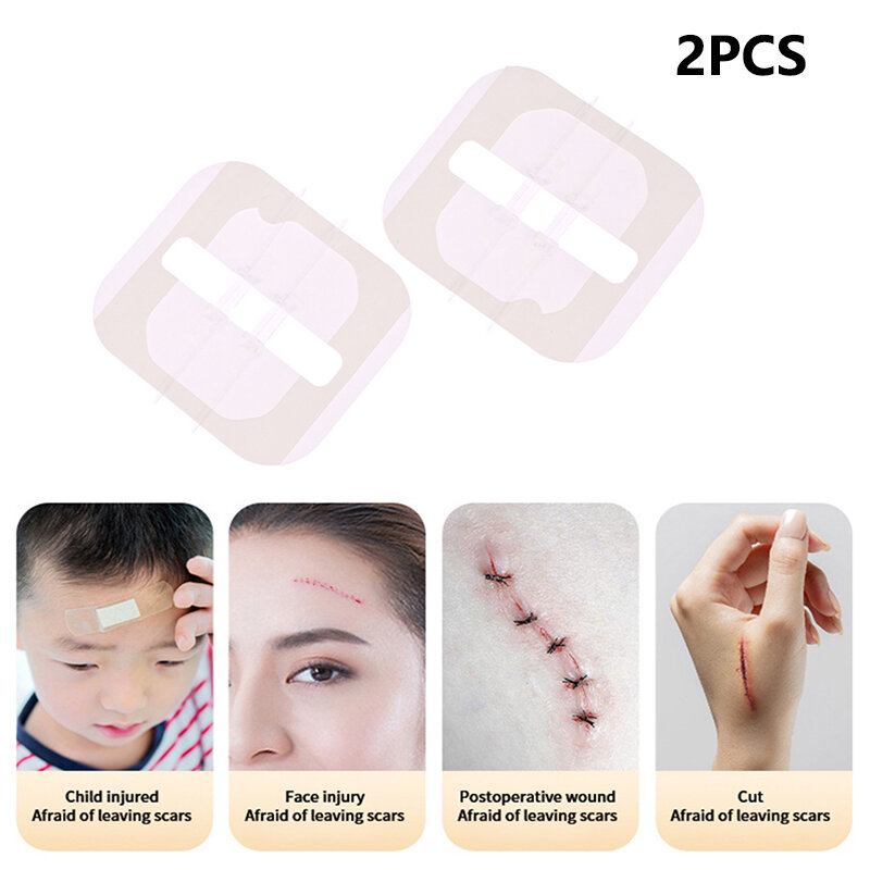 2pcs Zipper Tie Wound Closure Patch Hemostatic Patch Wound Fast Suture Zipper Band-Aid Outdoor Portable Painless Wound Closure