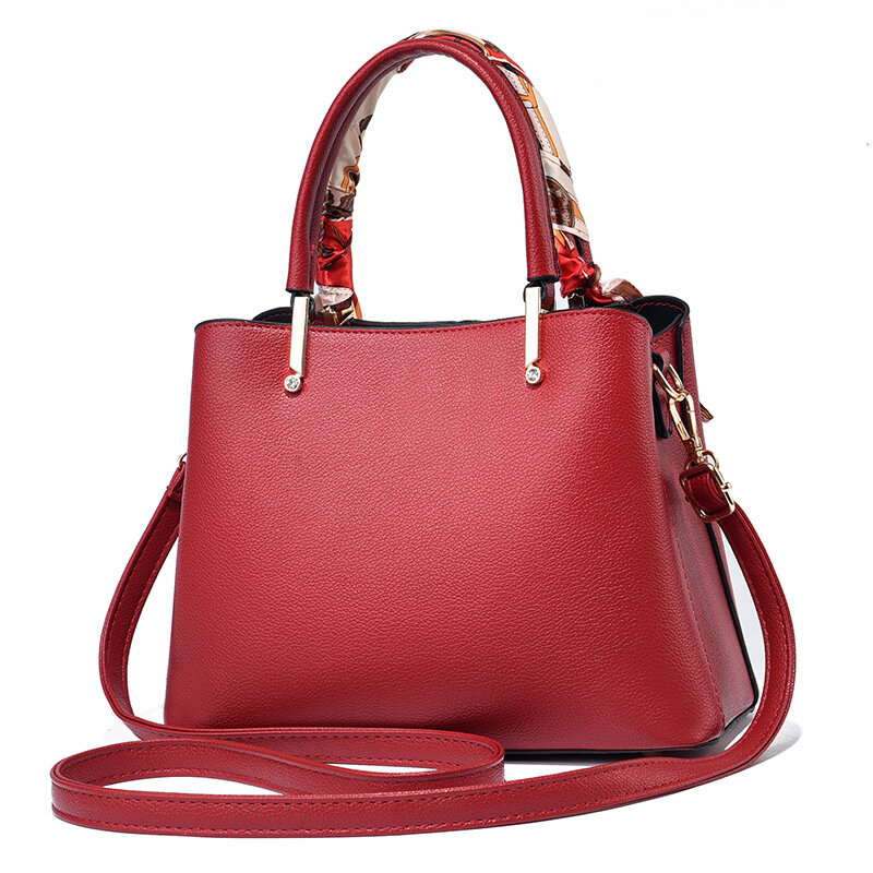 Moda damska prostota torebka o jednolitym kolorze designerski szal z jedwabiu torba Crossbody na jedno ramię