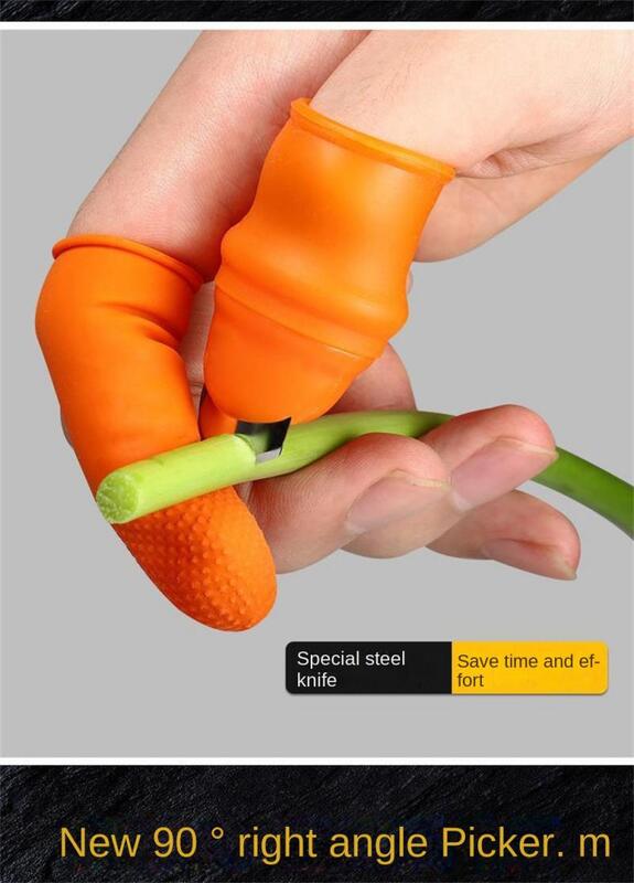 Pelindung jari silikon pelindung pisau jempol gigi memotong sayuran panen pisau cubit tanaman gunting sarung tangan