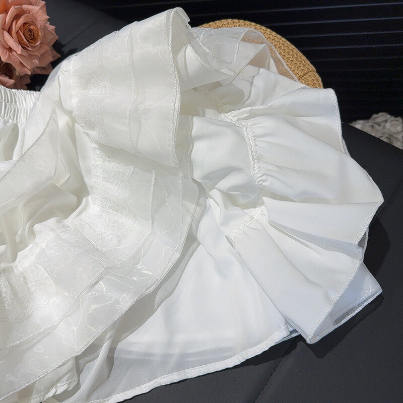 Юбка женская однотонная с высокой талией, милая элегантная эластичная винтажная уличная мини-юбка, лето