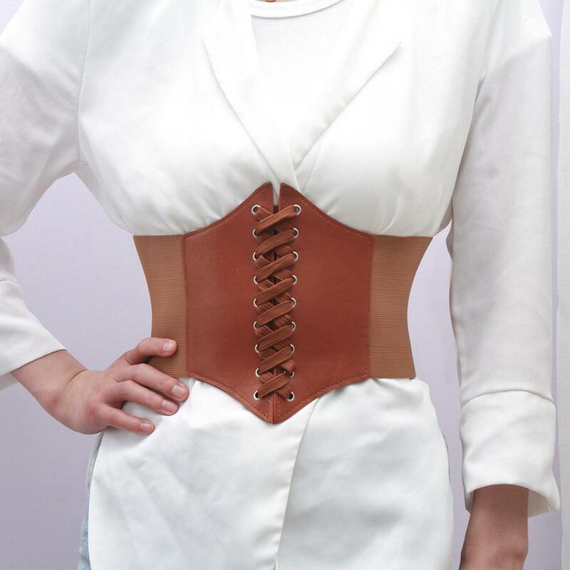 Cinturón de cuerpo elegante, cinta de sujeción para la espalda, corsé de camisa, moldeador, cinturón de vestido ancho, decorativo