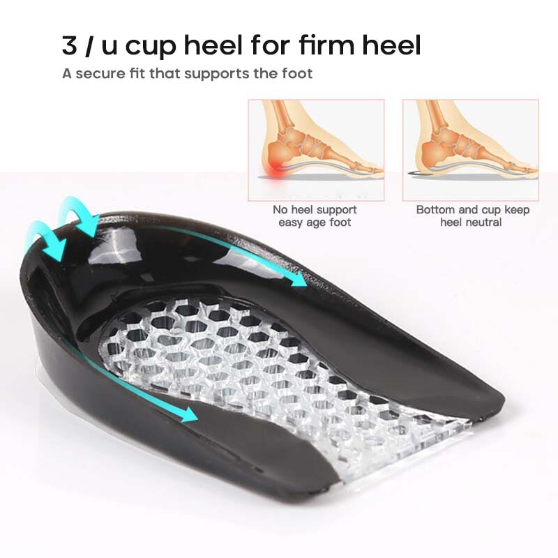 Gel de silicone palmilha para homens e mulheres, palmilhas de calcanhar, aliviar a dor do pé, Spur Support Shoe Pad, inserções de salto alto