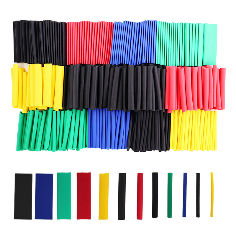 530Pcs 2:1 Assorted Polyolefin Schrumpf Schlauch Kabel Sleeves Wrap Draht Set 8 Größe 1,5-10mm Multicolor wasserdichte Rohr Hülse