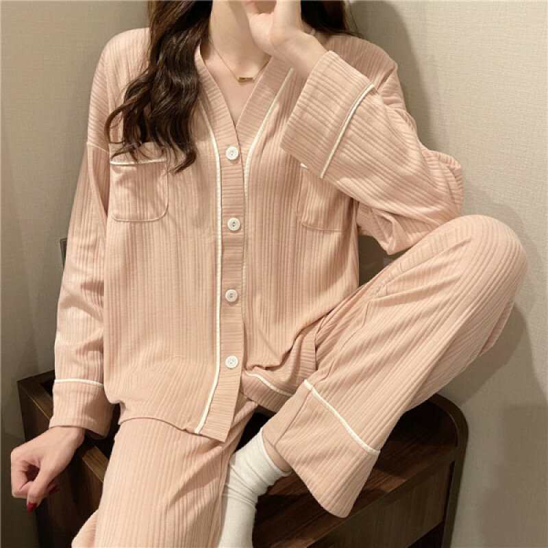 2 peças femininas pijamas conjunto 100% algodão pijamas flor pijamas feminino homewear macio sleepwear manga longa lapela camisa calças terno