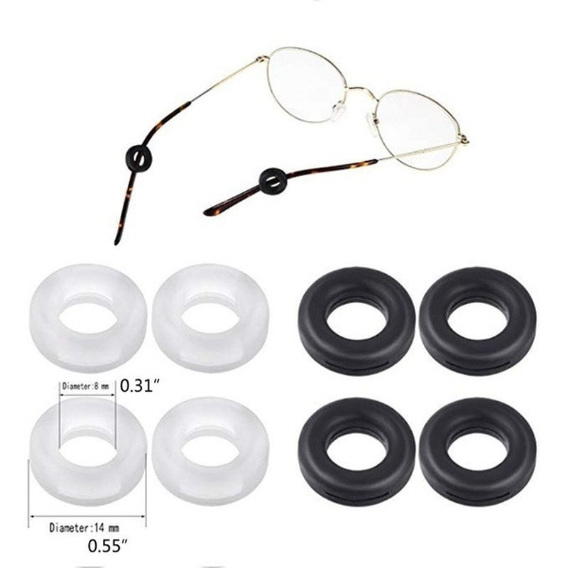 Crochets d'oreille en silicone transparent anti-brûlure pour lunettes, support de retenue rond, crochet d'oreille élastique pour lunettes, accessoires pour lunettes, 20 pièces