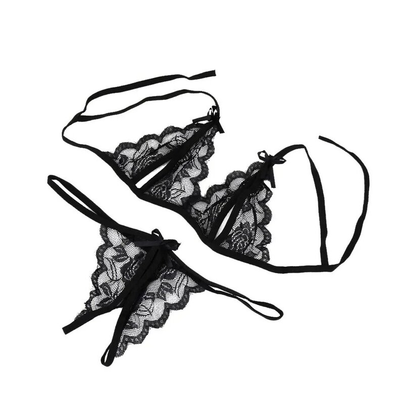 Сексуальный женский комплект нижнего белья, кружевное цветочное нижнее белье без бретелек для женщин, Комплект эротического прозрачного нижнего белья, одежда для сна