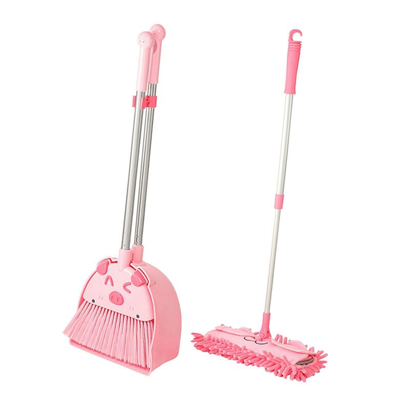 Pretend Play Early Learning Play House Toy Mini Broom with Dustpan Mop for Kids