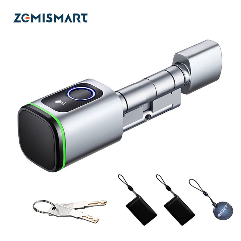 Zemismart Tuya BLE สมาร์ทประตูล็อคอิเล็กทรอนิกส์ DIY กระบอก Core ลายนิ้วมือ APP คีย์ IC การ์ดปลดล็อคสำหรับ Home Security