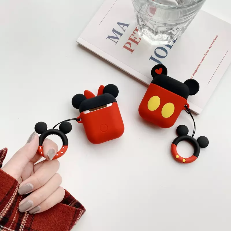 Dompet Koin Kartun Disney Sampul Pelindung AirPods Set Headset Nirkabel Bluetooth Model Wanita Kepribadian Kreatif Drop Lanyar