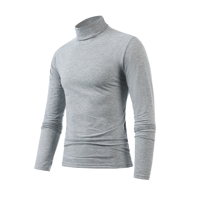 Heren Warm Thermisch Onderhemd Ondergoed Roll Turtle Hals T-Shirt Winter Heren Slank Shirt Lange Mouw Trui Effen Tops 2023 Nieuw