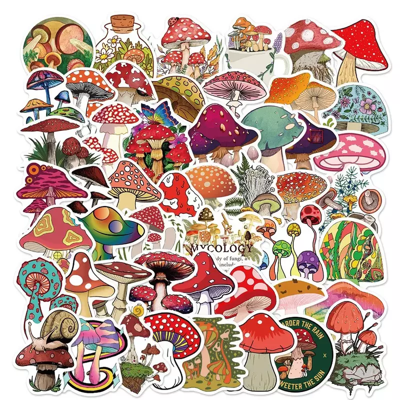 10/30/50 pz cartone animato fungo impermeabile Graffiti Sticker estetico decorativo bagaglio Laptop tazza telefono Scrapbook bambini adesivi