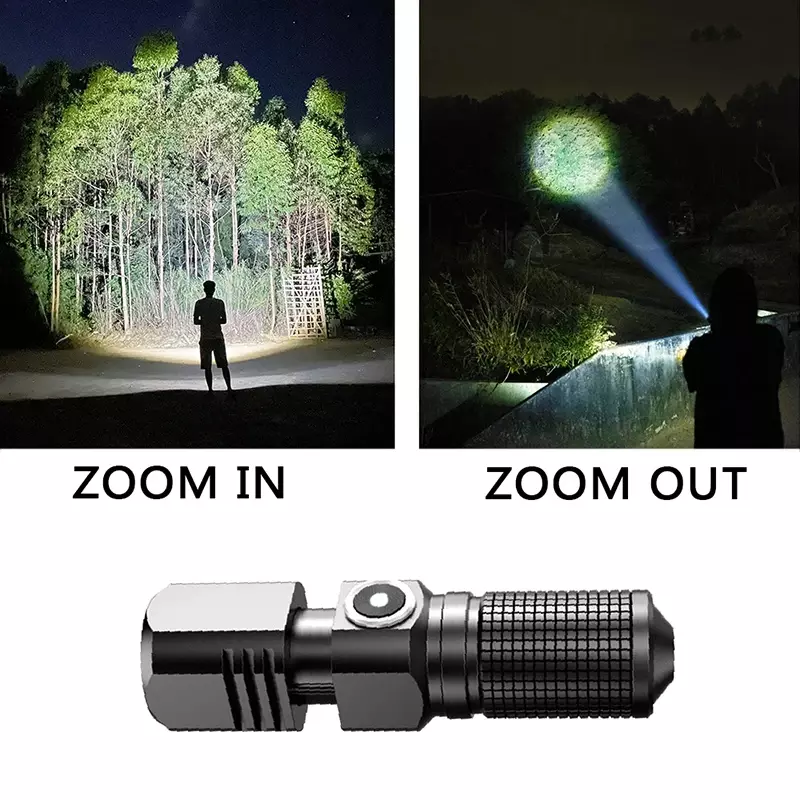 Potente torcia con Zoom a Led Shot/torcia lunga FLSTAR FIRE XHP50 con batteria di tipo c ricaricabile Flash Light campeggio all'aperto