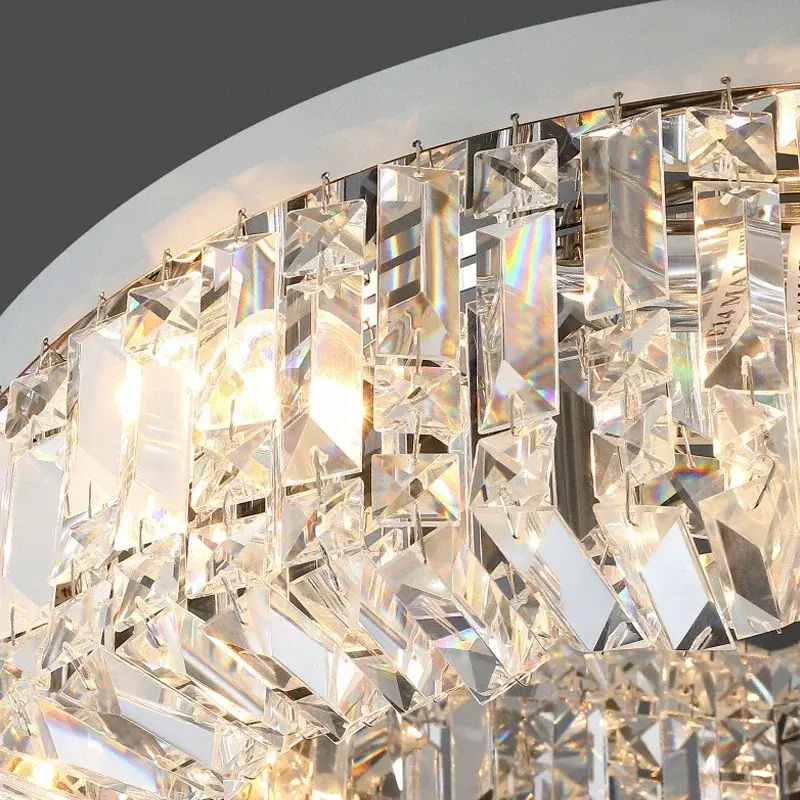 Lampadario moderno in cristallo a Led per sala da pranzo soggiorno plafoniera in oro di lusso decorazione della casa lampada a sospensione rotonda lustro camera da letto