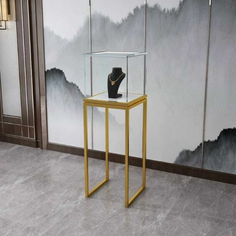 Custom, Modern Jewelry Store Furniture Metal Necklace Bracelet Display Cabinet Stand Glass Showcase