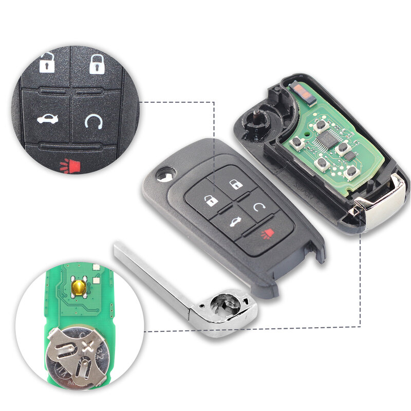Автомобильный пульт дистанционного управления OHT01060512, 5 кнопок, 315 МГц, чип ASK 46 для GMC, вездехода, Chevrolet Cruze, Camaro, Buick, Regal