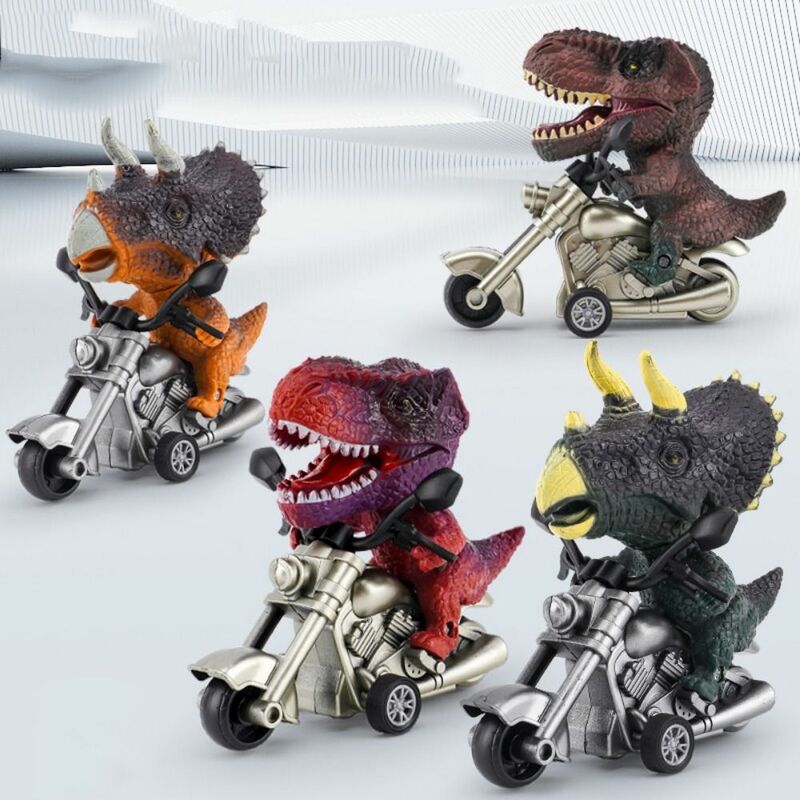 Jazda motocyklem imitacja dinozaura zabawka motocykl zwierzęta samochód z napędem Pull Back bezwładność motocykl Model dinozaura PVC