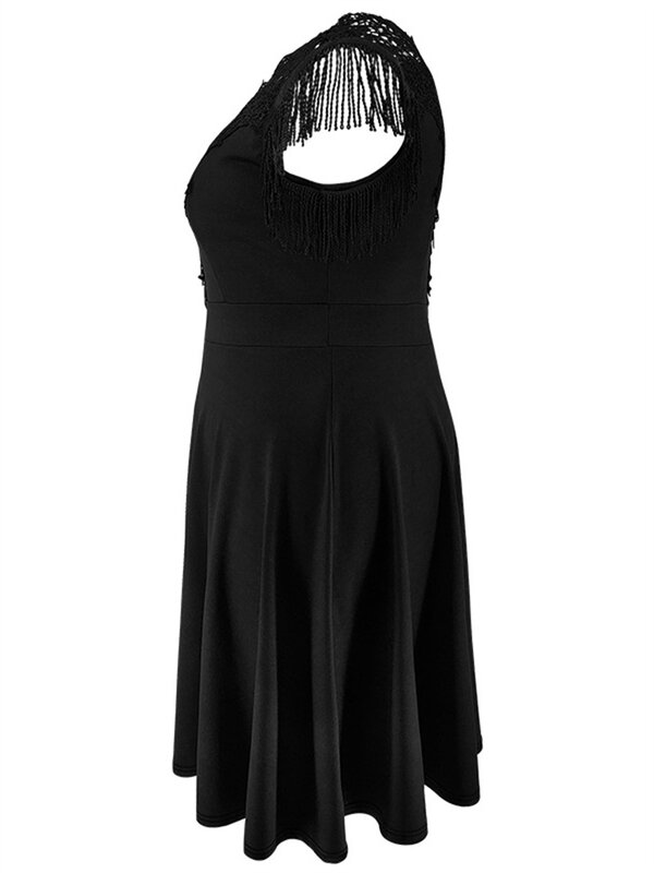 Kobiety Wmstar sukienka Plus Size wycięcie pod szyją bez rękawów kwiecista koronka druhna do kolan w kształcie linii huśtawka wieczorowa sukienki A-line