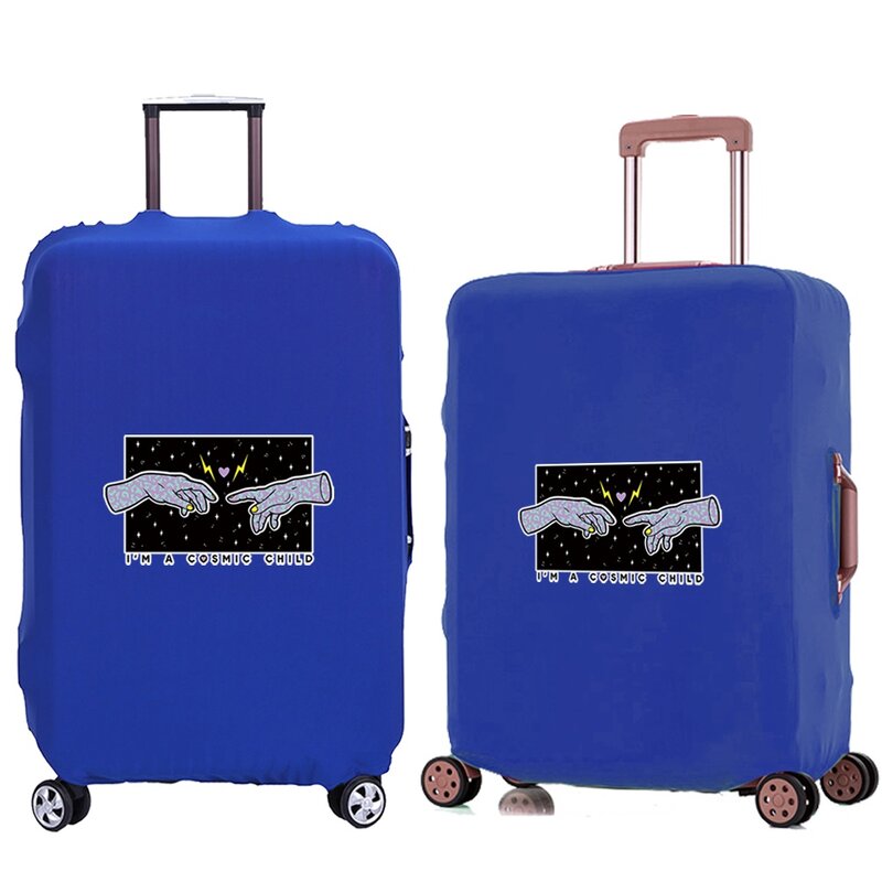 Funda protectora de equipaje de viaje, accesorios de viaje con patrón de mano, funda elástica para maleta, aplicable a 18-28 pulgadas