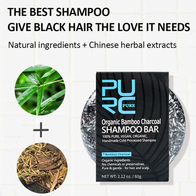 Bamboo Charcoal-clean Detox Shampoo, Sabonete, Tratamento de Reparação, Corante, Cinza, Couro cabeludo, Branco, Cor do Cabelo, Nutritivo, L8i7, 60g