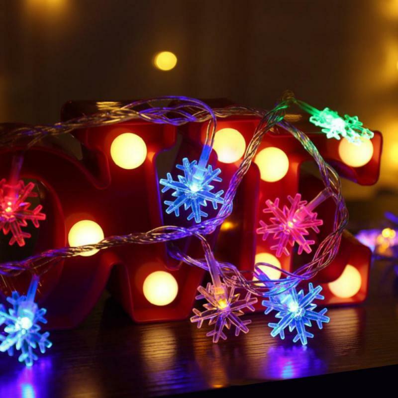3/1.5M LED Kreatif Kepingan Salju Cahaya String Dekorasi Lampu Flash Baterai Power Supply Natal Pernikahan Ulang Tahun Pesta Cahaya String