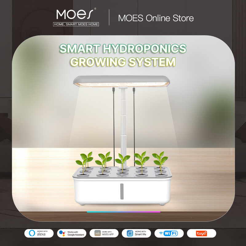 MOES 투야 스마트 식물 성장 기계, 정원 수경 재배 시스템, 실내 허브 타이밍 LED 성장 조명, 가정용 화분