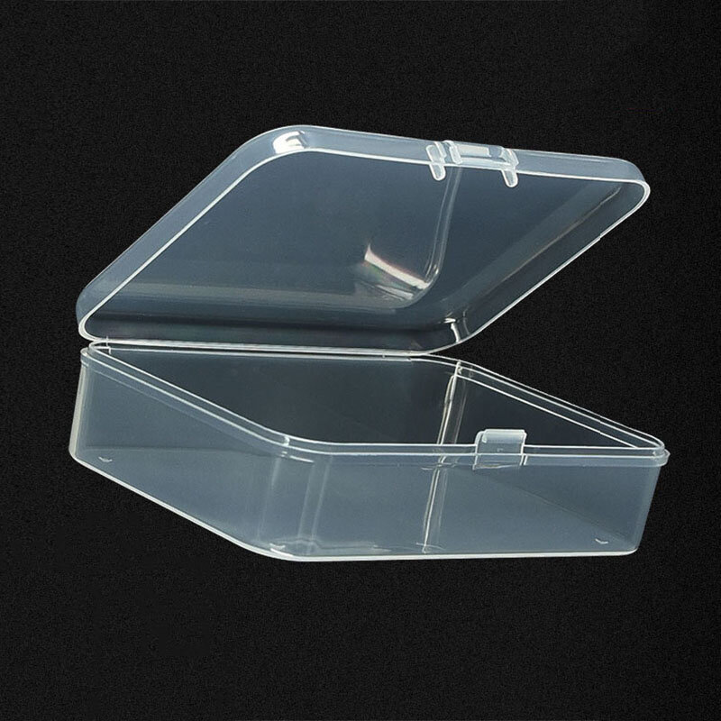 Organizador de joyas para manualidades, caja rectangular transparente de 5 piezas, contenedor de almacenamiento de joyería