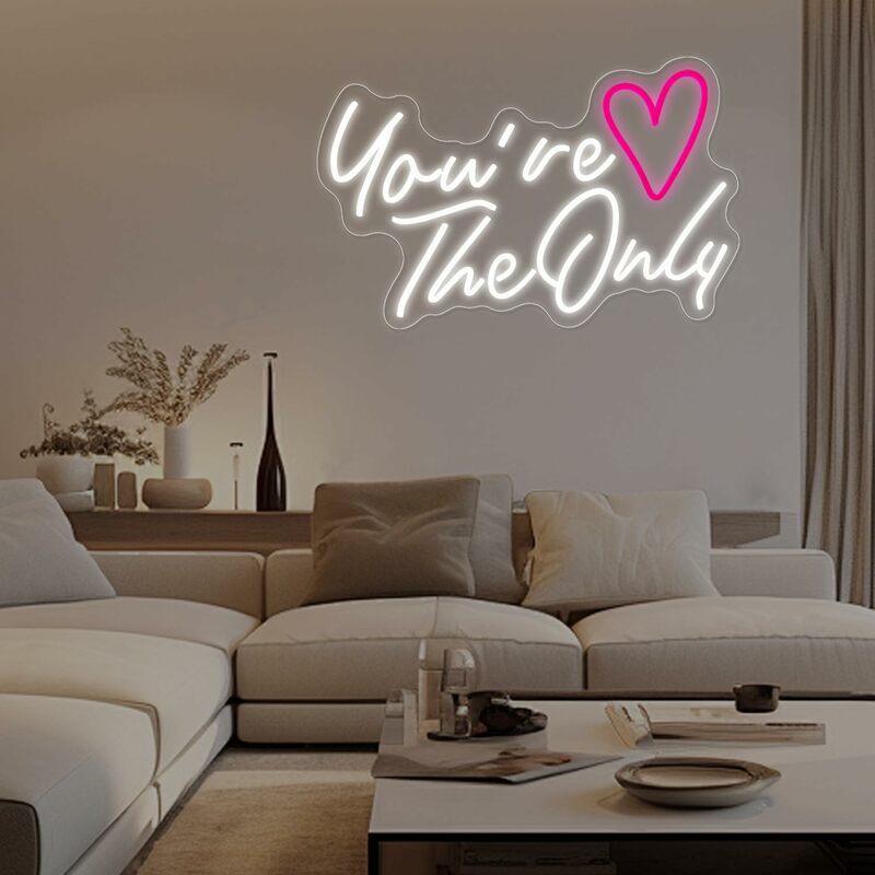 Neon Sign You're The Only for Wedding LED Backdrop Wall Decor USB Reception Decoration Gifts for Anniversary Engagement Banquet