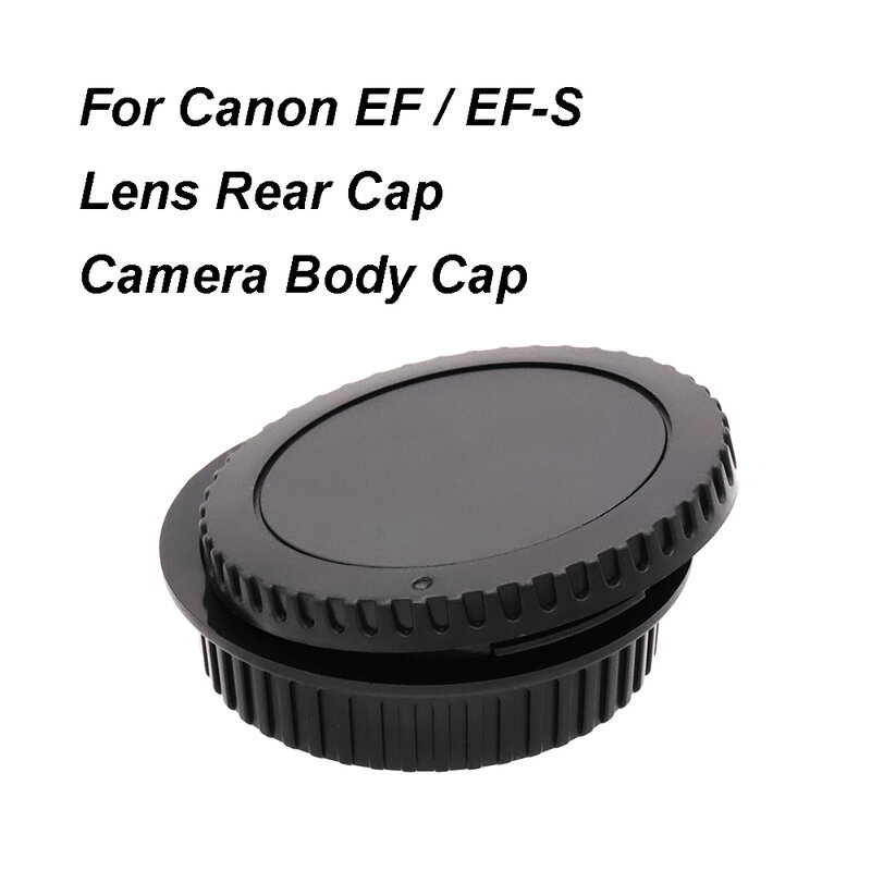 Untuk Canon EOS EF/tutup belakang lensa EF-S/tutup badan kamera/tutup Set plastik tutup lensa hitam Set penutup tanpa Logo