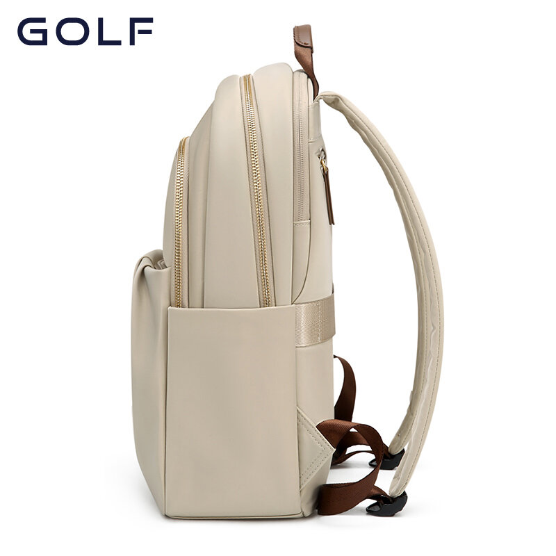 Mochila de golfe com zíper para mulheres, bolsa de viagem impermeável, bolsa de ombro preta, 14 "Laptop Bag, estudantes universitários, fêmea, original