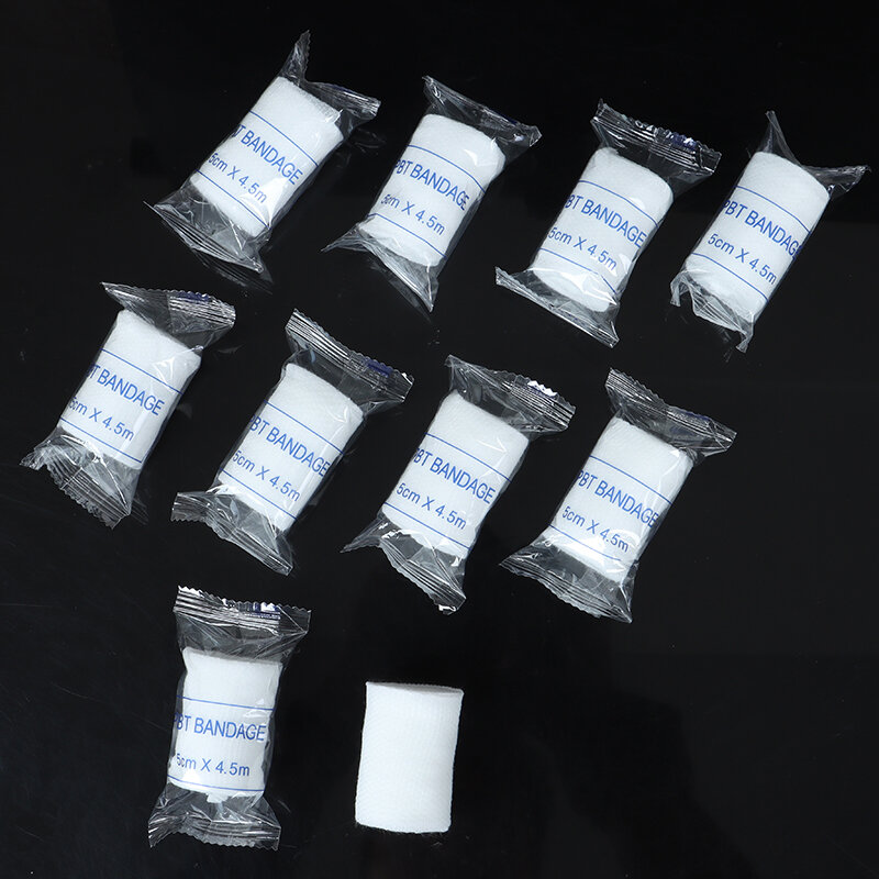 10 rolek/partia 5cm x 4.5m PBT bandaż elastyczny apteczka rolka gazy opatrunku