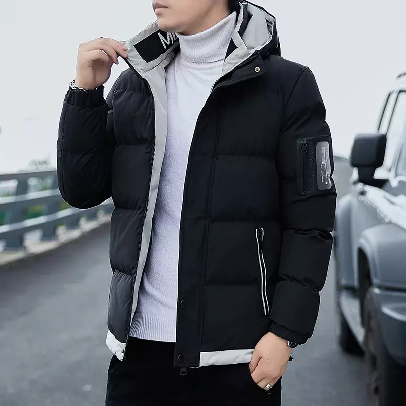 Piumino da uomo giacche invernali calde spesse cappotto con cappuccio giacca imbottita in cotone da uomo 5XL abbigliamento Casual moda 2022 Streetwear
