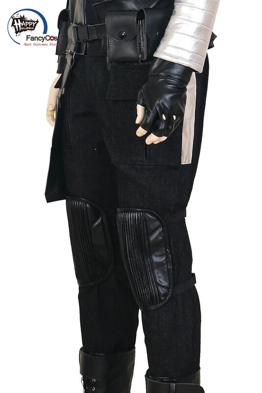 Bucky Cosplay Kostuums Wit Wolf Kostuum Winter Cosplay Soldaat Outfit Fancy Armor Harness Custom Made