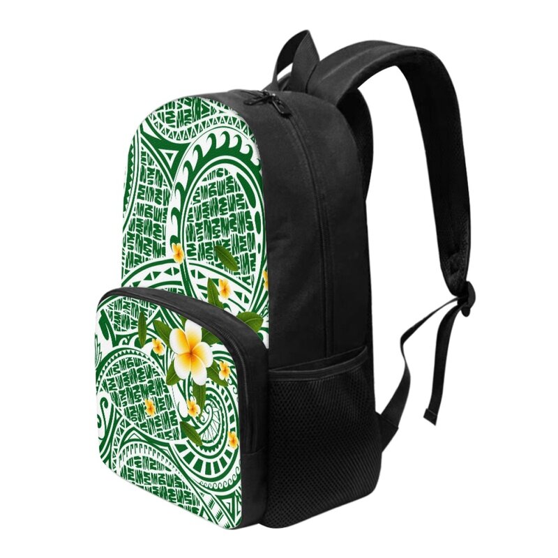 FORUDESIGNS-mochilas polinesianas de diseño Frangipani, morrales escolares de moda para estudiantes, de fácil almacenamiento, 17 pulgadas