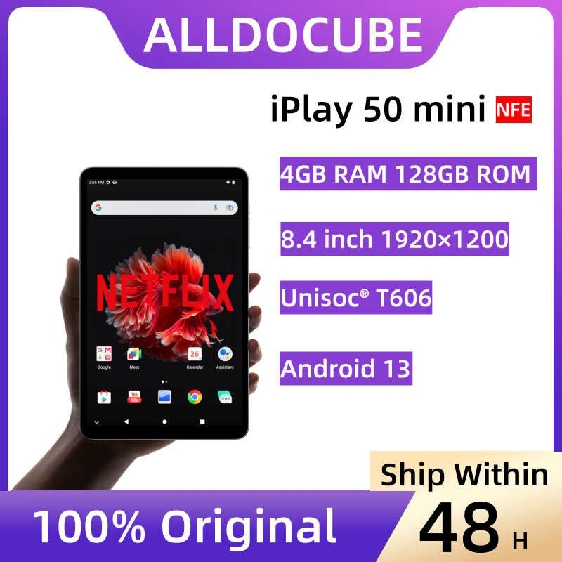 Alldocube-iPlay50 Mini Android 13 Tablet, 4G Cartão Dual Sim, 8GB de RAM, 128GB ROM, 4G, Netflix L1, Tiger T606, 8,4"