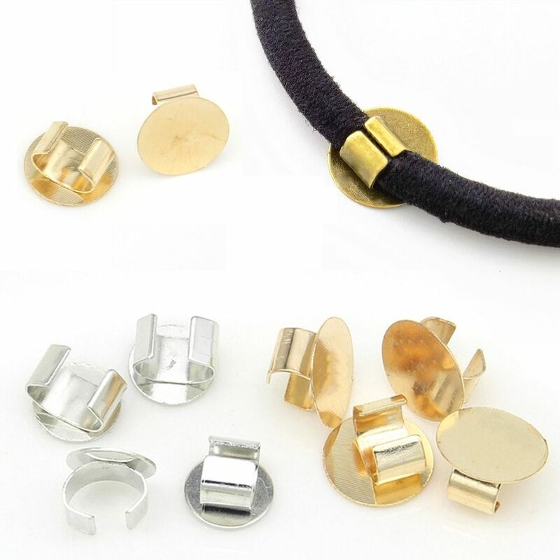 100pcs Gold Silver Hair Rope Base Jewelry Making Supplies Crafts DIY Metal C Buckle Hairband Connector