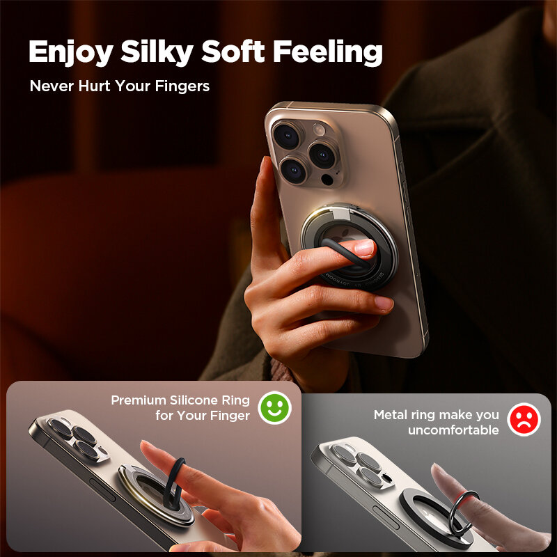 Joyroom-Suporte de telefone anel magnético colorido, suporte magnético, aperto de silicone, suporte para iphone 15, 14, 13 pro max