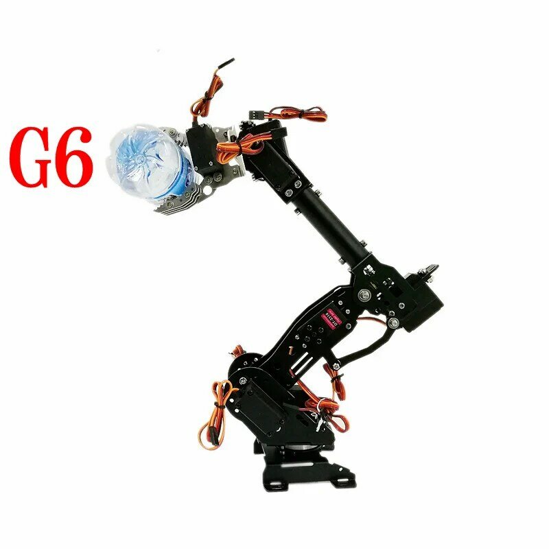 1 Dof G6 pegangan lengan Robot logam 150mm DIY penjepit cakar mekanis dengan Servo MG996 RC lengan Robot Ecucational DIY untuk Arduino UNO