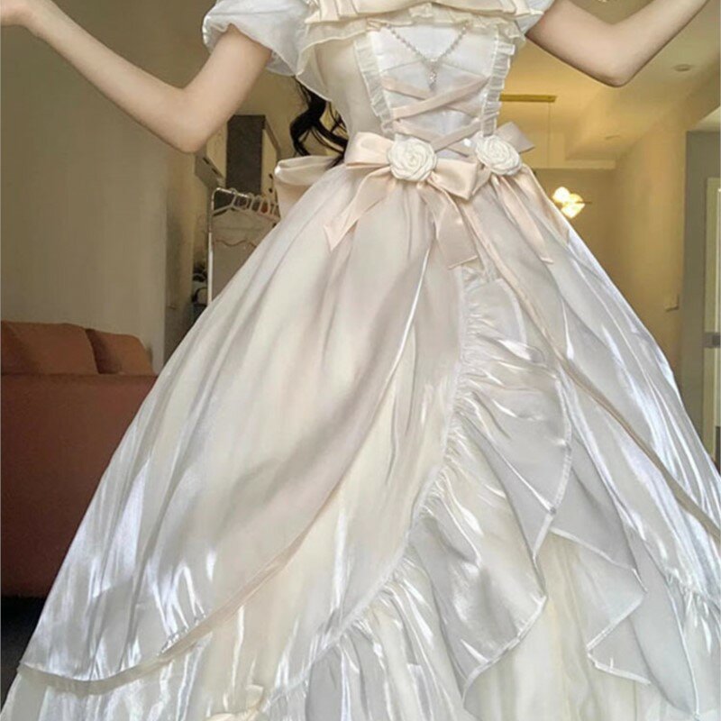 Свадебное платье с большими цветами, великолепное пушистое платье со шлейфом