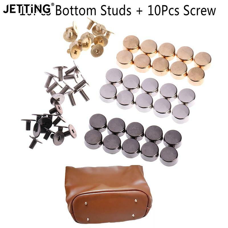 10sets Feet Screw DIY Leather Buttons Screw Wear Protection Bag Bottom Studs Rivets For Bag For Bags Hardware Belt Accessories