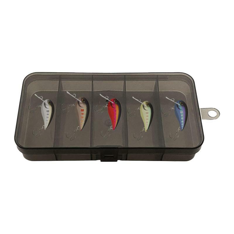 Caja de aparejos de pesca, caja de almacenamiento de señuelos de 5 rejillas, diseño de cinco rejillas, caja de herramientas de pesca para cuentas, señuelos, caja de cebo