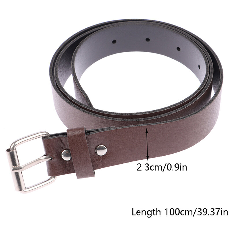 1Pc 100CM Leather Belt Fashion Waist Belts Metal Buckle Waistband Pants Decorative Belt Clothing Accesories