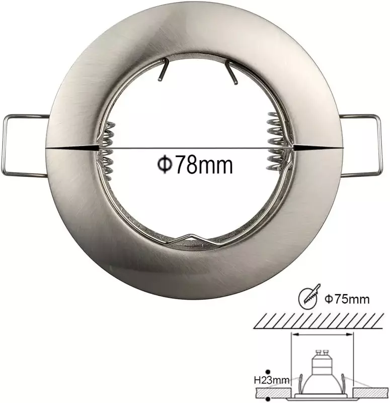 Soporte de taza de lámpara de aleación de aluminio, carcasa de lámpara de techo integrada MR16 GU10, soporte de anillo de superficie de foco