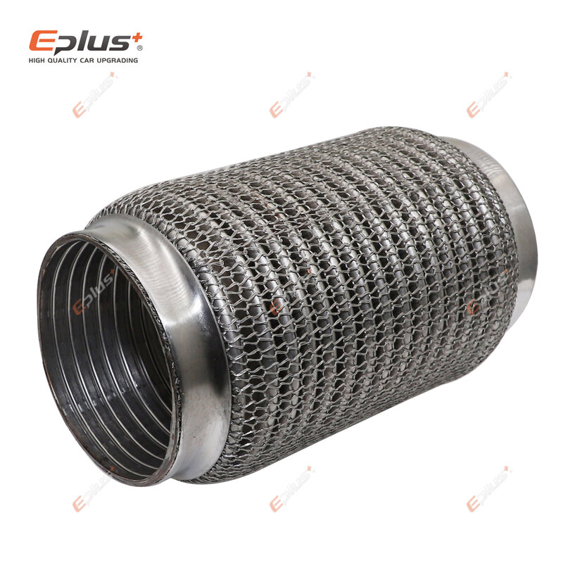 EPLUS Автомобильная выхлопная труба, телескопическое гибкое соединение, стальная сетка, сильфоны, нержавеющая сталь, стальной глушитель, соединитель трубы, сварной Универсальный