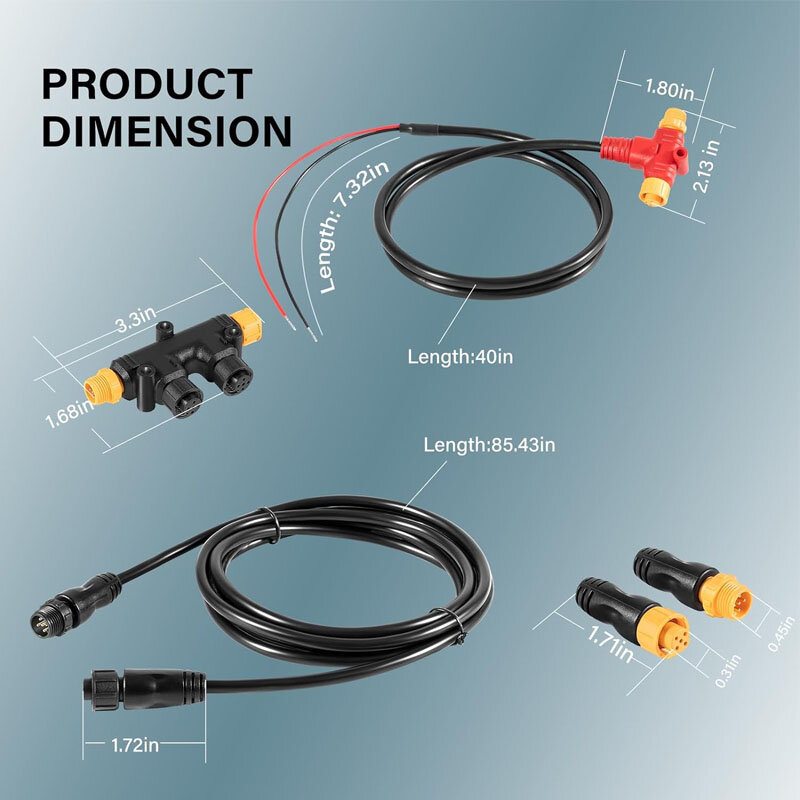 NMEA 2000 Network Starter Kit Backbone Cables Drop Cables Tees Terminators Kits Replace for Ancor Marine Grade Products