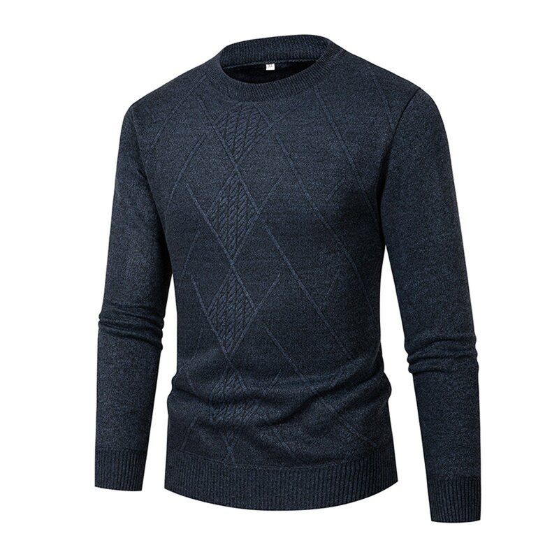 New Winter Men'S Mock Neck Sweater Fashion Solid Color Warm Knitted Pullovers Men Casual Elastic Sweaters Male Autumn Knitwear