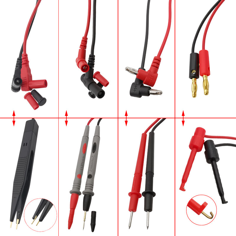1Pcs Universal Multimeter Test Leads 4mm Banana Plug to Alligator Clips/4mm Banana Plug/Test Hook/ Probe Needle-tip Wire Cable